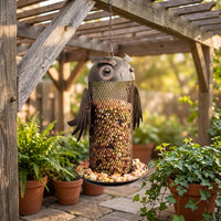 Hanging Bird Feeder Decorative Bird Feeder with Tray Weather Resistant for Patio