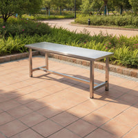 Stainless Steel Bench Sturdy Industrial Bench Heavy Duty Furniture for Workshop, Changing Room, Entryway