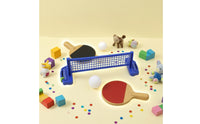 Tabletop Net Game with Paddles Compact Mini Indoor Racket Game Pong Set Two-Player Tabletop Indoor Racket Game Pong Set for Beginners, Young Children