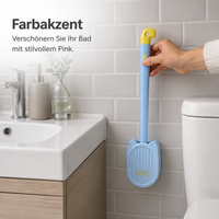 Silicone Toilet Brush with Holder, Wall-Mounted, Long Handle, Deep Cleaning for Bathroom