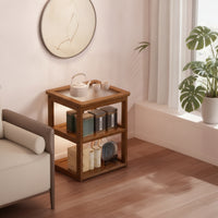 Storage Cart with Glass Multi-tierTier Tea Cart Movable Furniture for Homeowners, Living Room, Kitchen, Bedside