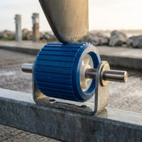 108 Mm EVA Keel Roller Blue Ribbed Keel Roller Cylindrical White Hub