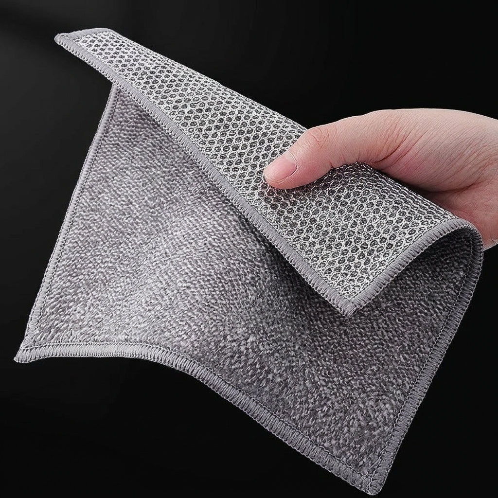 Bamboo Fiber Dishcloths and Double Layer Dish Cloths, Magic Wipe Cloth for Pots and Bowls, Non-Scratch Reusable Dishwashing Tools for Kitchen