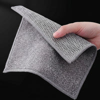 Bamboo Fiber Dishcloths and Double Layer Dish Cloths, Magic Wipe Cloth for Pots and Bowls, Non-Scratch Reusable Dishwashing Tools for Kitchen