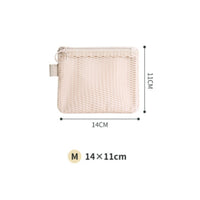 Double Layer Mesh Pouch Lightweight Mesh Travel Pouch Transparent Zippered Organizer Bag for Trip