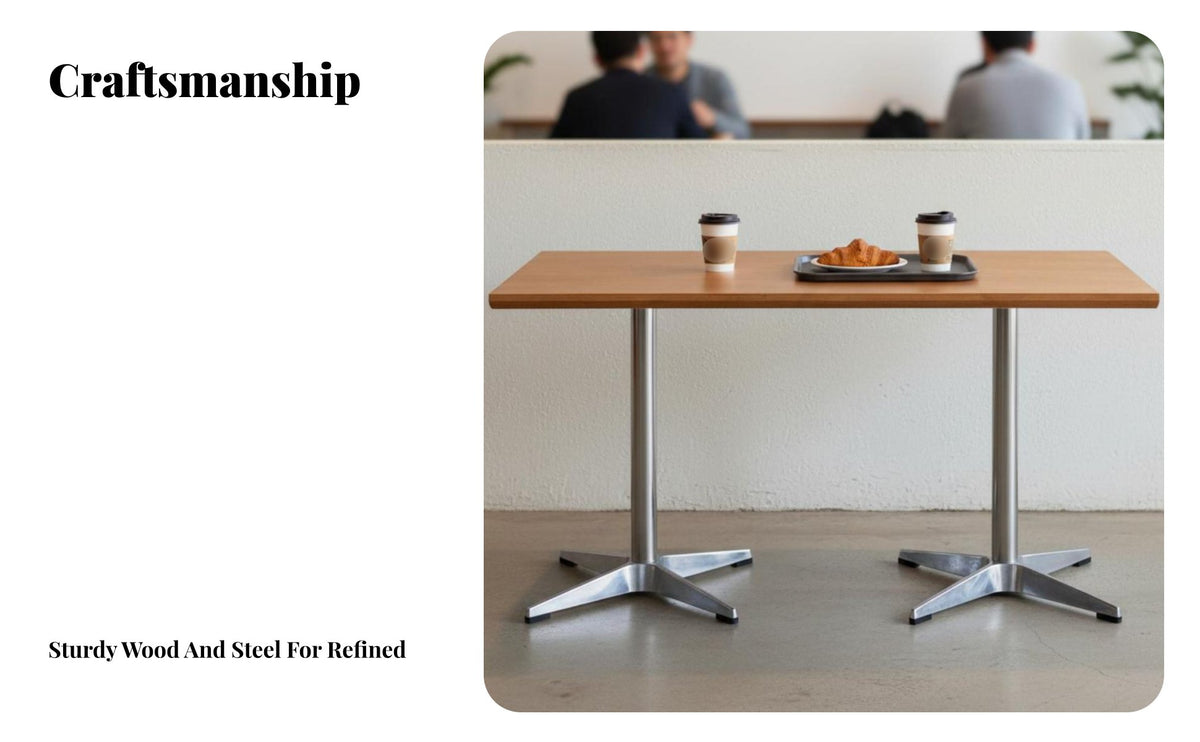 Retro Design Square Pedestal Table rustic & fashion business Furniture scuffResistant Easy to Clean for Restaurant Owners, Homeowners, Apartment Dwellers, Restaurants, Cafes, small eaterys, small eatery