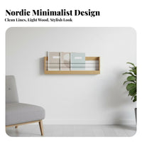Wall-Mounted Book Ledge Multi-Functional Wall-Mounted Magazine Sling for Renters