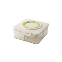 Lightweight Divided Storage Box with Lid Travel-Friendly Compartment Organizer with Handle Reusable Snack Container with Handle Multi-Purpose for Pantry, Refrigerator, Countertop