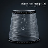 Lampshade for Ceiling Lights with European Textile Design and Decorative Trim, Small Shade for Table and Floor Lamps