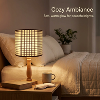 Woven Lampshade for Table Lamp, Cylindrical Lamp Shade Soft Light, Table Lamp Living Room, Lamp Shade Warm Ambiance, Artisanal Woven Lighting Shade