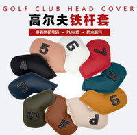 PU Golf Iron Headcover Set with Edge Stitching