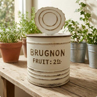 Embossed Lettering Round Backplate Planter Ribbed Rustic Wall Planter