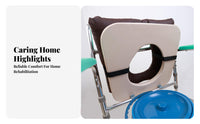 Cutout Toilet Cushion Stitched Seams Commode Chair Cushion Water-Resistant Padded Toilet Seat Cover
