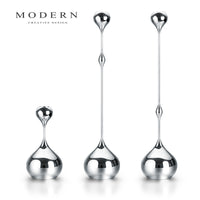 摩登MODERN轻奢不锈钢手工抛光水滴烛台摆件高端家居餐桌装饰礼品 C款单个