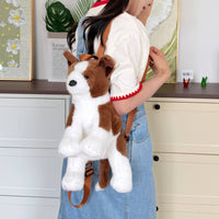 Dangling Legs Soft Toy Husky Backpack Soft Furry Realistic Husky Soft Toy Bag Top Hanging Loop Stuffed Dog Backpack for Display