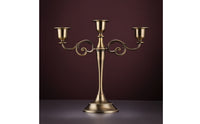 Tabletop 3-Arm Candelabra Scrollwork Candelabra with 3 Arms Weighted Triple Candle Holder Elegant for Brides, Dinner Parties