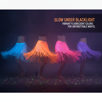 50cm Fluorescent Tinsel Skirt for Dance Performance & Halloween Neon Party Decor