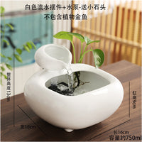 创意陶瓷流水循环水招财办公室桌面装饰品茶几喷泉水景小摆件开业