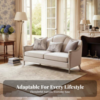 3 Pieces 3 Piece Wooden Frame Couch Set Light Luxury Design Lounge Suite North American design Household Furniture for Families, Living Room, Reception Area