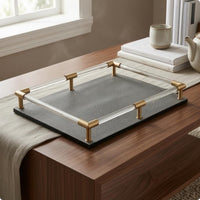 Serving Tray Textured Decorative Organizer Tray Easy to Carry for Decor