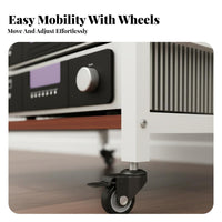 Heavy-Duty Steel Frame Multi-Tier Audio Equipment Stand Anti-Fall Back Guard Adjustable Amplifier Cabinet Space-Saving Rolling Audio Component Rack Easy Assembly for Audiophiles, Home Theater, Living Room
