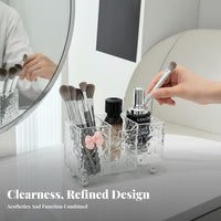 Multi-Compartment Vanity Box Transparent Design Lidded Multicompartment Cosmetic Box