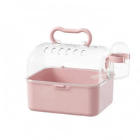 Top Handle Hamster Carrier Cage Water Bottle Portable Hamster Cage Transparent