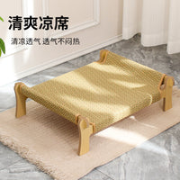 Cat Bed Summer Rattan Hammock Removable Washable Lounge Chair Elevated Camp Bed for Cats
