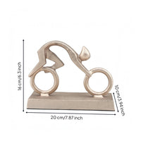 Abstract Cyclist Sculpture Decorative Metal Cyclist Figurine Collectible Biking Sculpture for Living Room