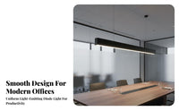High Brightness Seamless Splicing Hanging Lamp Sleek Design LED Linear Suspended Light Multiple Installation Options Rectangular Office Strip Light Flicker-without Flicker for Interior Designers, Architects, Business Owners, Conference Room, Hallway