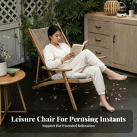 Foldable Design Woven Folding Lounger Portable Recliner Breathable Seat material Outdoor Furniture Sturdy Frame for Book Lovers, Guesthouse Owners, Balcony, rearyard, literary cozy corner, Living Room