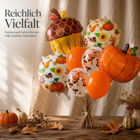 Thanksgiving Aluminum Film Balloon Set - Pumpkin Maple Leaf Harvest Festival Party Decorations