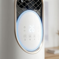 Touch Buttons Mesh Grille Fan Cylindrical Body Freestanding Air Cooler Fan