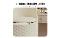 Mobile with Wheels Wheeled Storage Stool Upholstered Seat Rolling Storage Chair 360° Swivel Indoor Seating Scratch Resistant for Makeup Users, Adults, Students, Dressing Room, Bedroom, Entryway, Home Office
