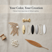 Mother-of-Pearl Inlay DIY Brooch Hairpin Base Material Kit