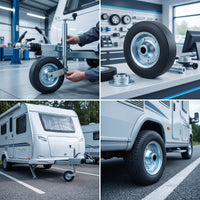 Trailer Jack Wheel Replacement Solid Rubber Trailer Jack Wheel Heavy Duty Treaded for Mechanics, Roadside Maintenance