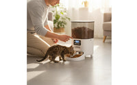 Automatic Pet Feeder Detachable & Easy to Clean Double Bowl Pet Feeder Portion Control Large Capacity Food Dispenser for Vacation, Travel