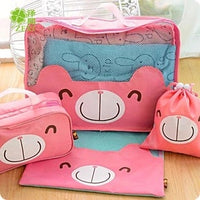 YQ 3186 Zexi Pink Mesh Bear Underwear Storage Hanging Bag Travel Organizer