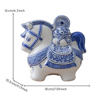 Horse Piggy Bank Ceramic Horse Change Bank Porcelain Style for Collectors, Shelf, Desk