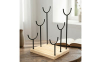 Jewelry Display with Wood Base Space-Saving Jewelry Stand with Wood Base Sturdy