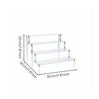 Display Stand Multi-Tier Acrylic Display Stand Space-Saving Tiered Acrylic Shelf for Desk