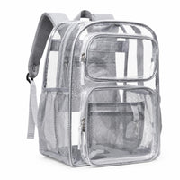 Water-Resistant PVC Backpack Padded Straps Clear Backpack