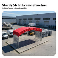 Retractable Canopy Waterproof Mobile Carport Weather Resistant Heavy Duty Event Tent for Business Owners, Homeowners, Outdoor Events, Commercial Space