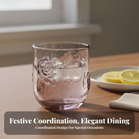 2 Pieces Large Capacity Vintage Design Water Carafe Set Dishwasher Safe Floral Embossed Glass Carafe Heat-Resistant for Guests, Bedroom