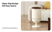 Pedestal Trash Can No-Bend Design Round Trash Can with Legs Large Capacity Push-Top Waste Basket for Seniors, Homeowners, Kitchen, Bedroom, Washroom