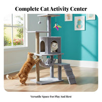 Sturdy Construction Cat Climbing Frame Soft Textile Cat Tree Easy Assembly Pet Furniture Includes Hanging Toys for Indoors, Living Room, Bedroom, Home