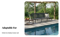 3 Pieces All-Weather 3-Piece Woven Chair and Table Set Sturdy Frame 2-Chair and Table Group Waterproof Outdoor Furnishing Elegant Design for Couples, Homeowners, Business Owners, Balcony, Courtyard, Backyard, Poolside