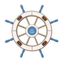 Ship Wheel with Rope Distressed Ship Wheel Rustic for Entryway, Cafe