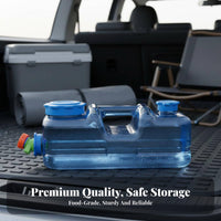 Portable Water Tank with Spigot Leak Resistant Water Container with Spigot Leak-Resistant for Survivalists, Families, Car Travel, Road Trips