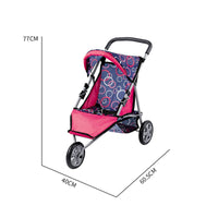 Realistic Design Doll Stroller Child Safe Foldable Doll Stroller Lightweight Toy Pram Long-Lasting Construction for Girls, Toddlers